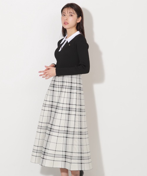 JILL by JILL STUART(ジルバイジルスチュアート)の「◇ポロシャツ切り替えチェックニットワンピース(ワンピース・レディース・ブラック/ホワイト系その他/ピンク/ネイビー・FREE)」の22枚目の写真