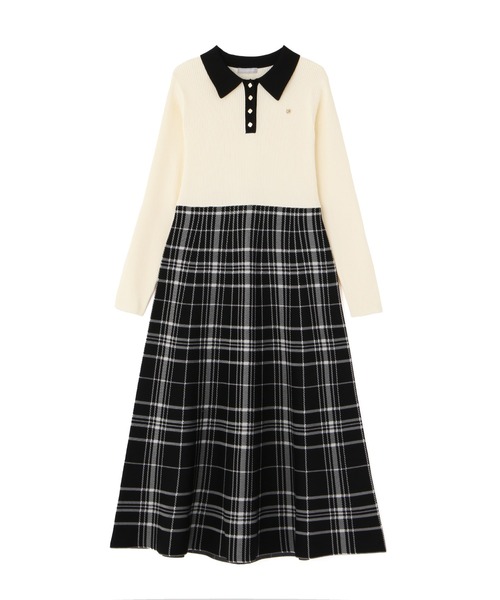 トッカワンピース(130サイズ) ボレロ付き♡ ジルスチュアート JILL by STUART ワンピース ポロシャツ切り替えチェックニット