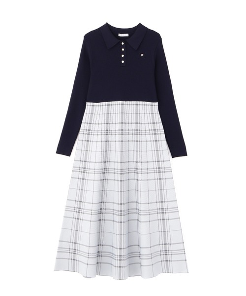 JILL by JILL STUART(ジルバイジルスチュアート)の「◇ポロシャツ切り替えチェックニットワンピース(ワンピース・レディース・ブラック/ホワイト系その他/ピンク/ネイビー・FREE)」の11枚目の写真
