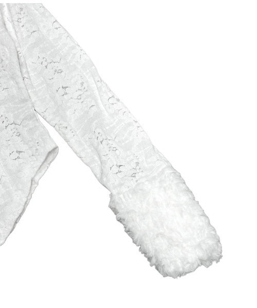XU（エックスユー）の「【Never mind the XU】front hook lace cardigan / 【ネバーマインド ザ エックスユー】フロントフックレース長袖カーディガン（カーディガン/ボレロ・レディース・ホワイト/ブラック・ONE SIZE）」の5枚目の写真