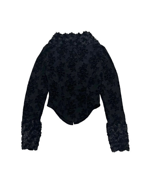 XU（エックスユー）の「【Never mind the XU】front hook lace cardigan / 【ネバーマインド ザ エックスユー】フロントフックレース長袖カーディガン（カーディガン/ボレロ・レディース・ホワイト/ブラック・ONE SIZE）」の6枚目の写真