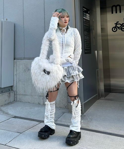 韓国 setup exe カーディガン ボレロ 蝶 IVE レイ 60% XU】front hook lace cardigan（カーディガン/ボレロ）｜XU