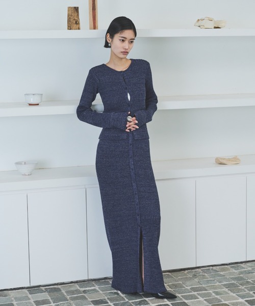 AIC.（エーアイシー）の「メランジニットロングスカート（スカート・レディース・イエロー/グレー/ブルー・MEDIUM/MT）」の22枚目の写真