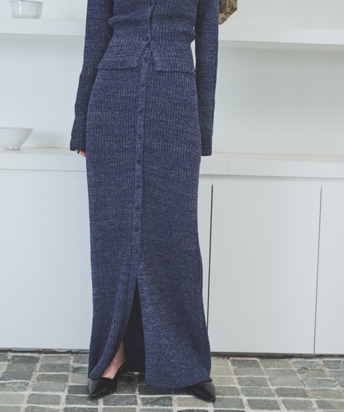 AIC.（エーアイシー）の「メランジニットロングスカート（スカート・レディース・イエロー/グレー/ブルー・MEDIUM/MT）」の20枚目の写真