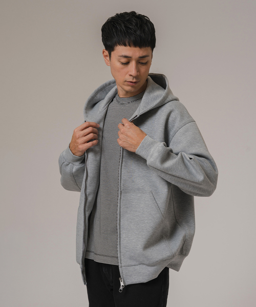 EDIFICE（エディフィス）の「ダブルニット ジップアップパーカー（パーカー・メンズ・ブラウン/グレー/ブラック・LARGE/MEDIUM）」の15枚目の写真