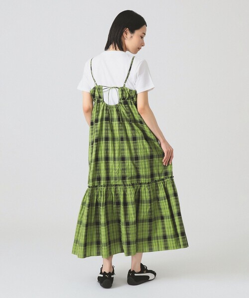 Ray BEAMS（レイビームス）の「チェック ティアード キャミ ワンピース（ワンピース・レディース・グリーン/ホワイト×ブラック・ONE SIZE）」の17枚目の写真