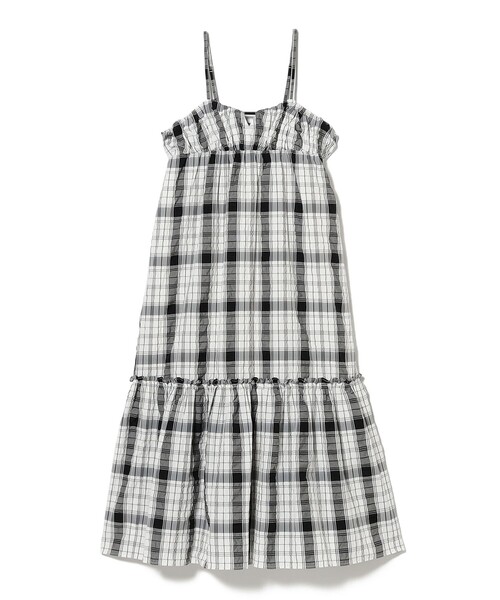 Ray BEAMS（レイビームス）の「チェック ティアード キャミ ワンピース（ワンピース・レディース・グリーン/ホワイト×ブラック・ONE SIZE）」の5枚目の写真