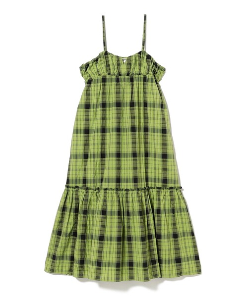 Ray BEAMS（レイビームス）の「チェック ティアード キャミ ワンピース（ワンピース・レディース・グリーン/ホワイト×ブラック・ONE SIZE）」の21枚目の写真