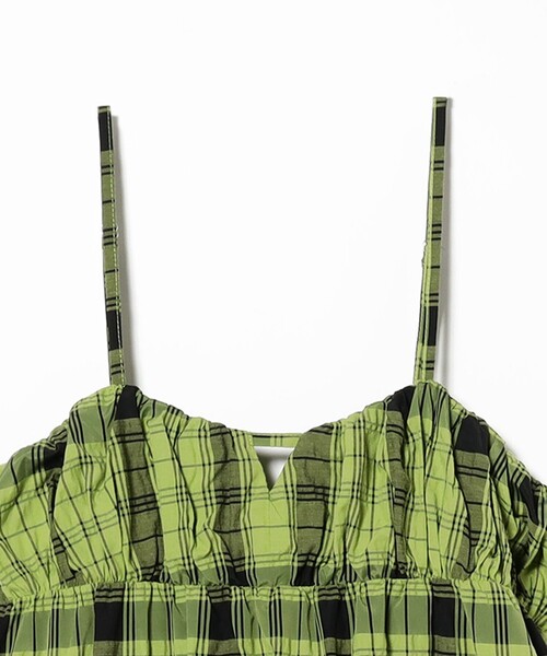 Ray BEAMS（レイビームス）の「チェック ティアード キャミ ワンピース（ワンピース・レディース・グリーン/ホワイト×ブラック・ONE SIZE）」の22枚目の写真