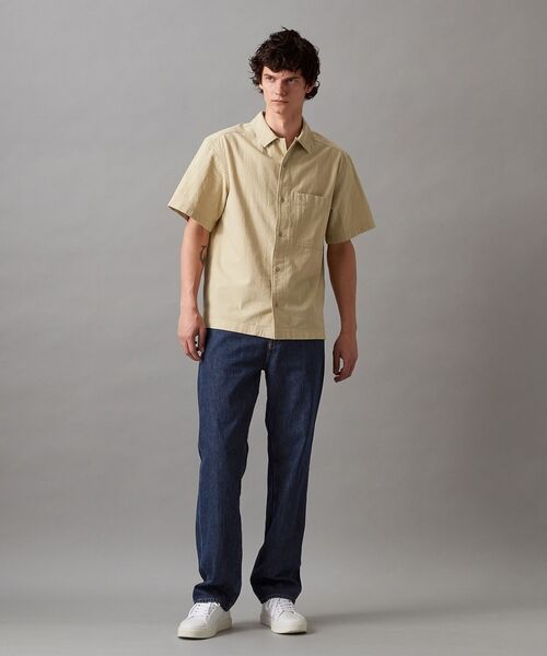 Calvin Klein（カルバン・クライン）の「テクスチャーコットン ショートスリーブ シャツ（シャツ/ブラウス・メンズ・ベージュ・S/XL/M/L）」の3枚目の写真