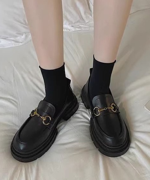 LADY LIKE(レディライク)の「厚底ビットモカシン(ローファー・レディース・ブラック・24.5cm/24.0cm/23.5cm)」の2枚目の写真
