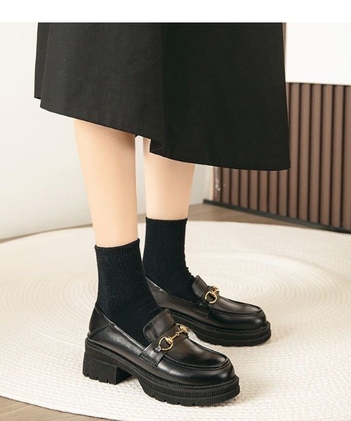 LADY LIKE(レディライク)の「厚底ビットモカシン(ローファー・レディース・ブラック・24.5cm/24.0cm/23.5cm)」の9枚目の写真