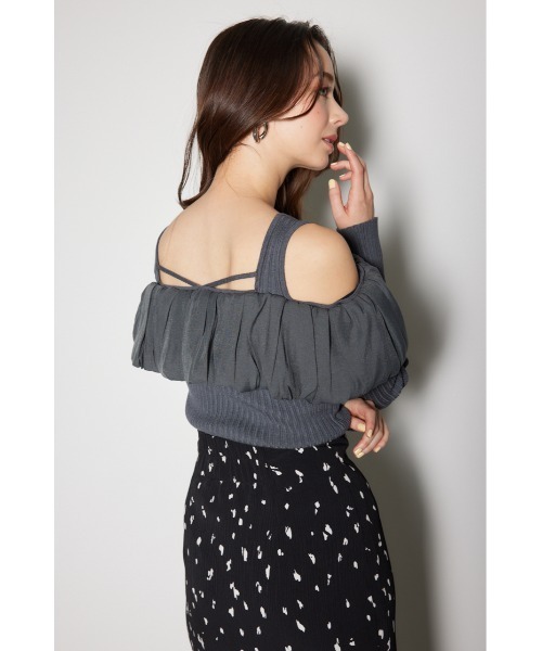 rienda（リエンダ）の「2WAYバルーンニットトップス（ニット/セーター・レディース・ホワイト/ダークグレー/ライトグリーン・FREE）」の13枚目の写真