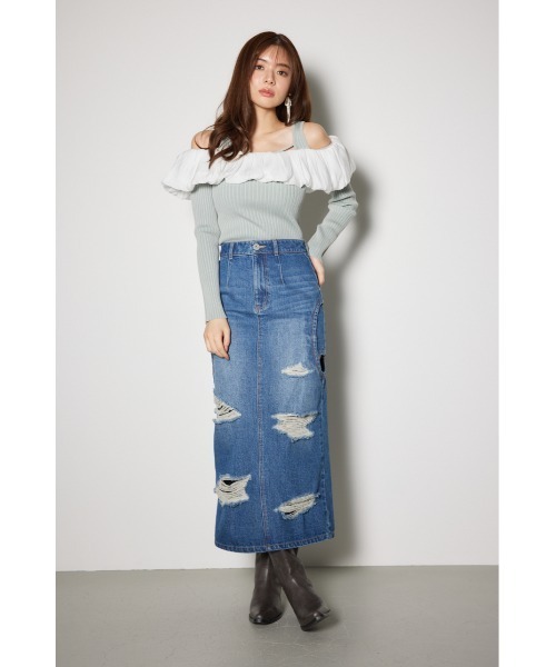 rienda（リエンダ）の「2WAYバルーンニットトップス（ニット/セーター・レディース・ホワイト/ダークグレー/ライトグリーン・FREE）」の17枚目の写真