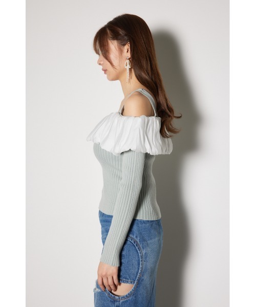 rienda（リエンダ）の「2WAYバルーンニットトップス（ニット/セーター・レディース・ホワイト/ダークグレー/ライトグリーン・FREE）」の21枚目の写真