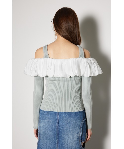 rienda（リエンダ）の「2WAYバルーンニットトップス（ニット/セーター・レディース・ホワイト/ダークグレー/ライトグリーン・FREE）」の22枚目の写真