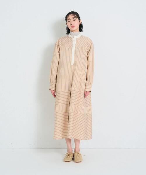 conges payes ADIEU TRISTESSE（コンジェ ペイエ アデュートリステス）の「ストライプパッチワークワンピース（ワンピース・レディース・グリーン系その他/オレンジ系その他・38）」の8枚目の写真