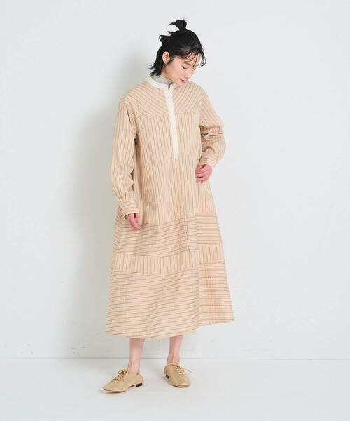 conges payes ADIEU TRISTESSE（コンジェ ペイエ アデュートリステス）の「ストライプパッチワークワンピース（ワンピース・レディース・グリーン系その他/オレンジ系その他・38）」の9枚目の写真