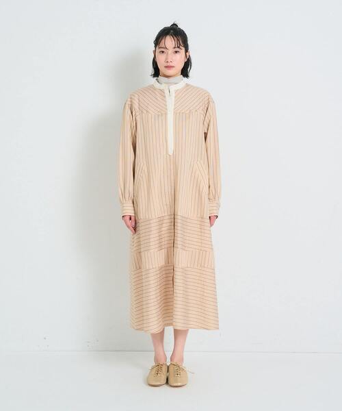 conges payes ADIEU TRISTESSE（コンジェ ペイエ アデュートリステス）の「ストライプパッチワークワンピース（ワンピース・レディース・グリーン系その他/オレンジ系その他・38）」の12枚目の写真