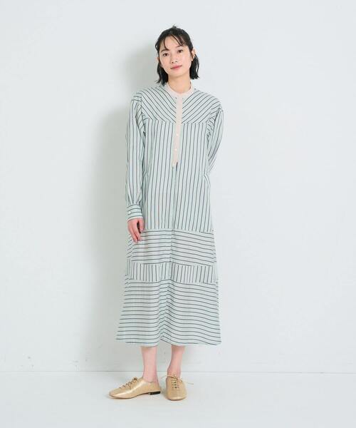 conges payes ADIEU TRISTESSE（コンジェ ペイエ アデュートリステス）の「ストライプパッチワークワンピース（ワンピース・レディース・グリーン系その他/オレンジ系その他・38）」の15枚目の写真