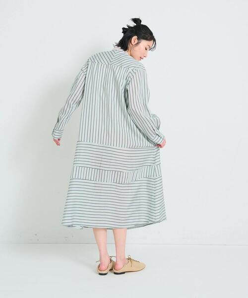 conges payes ADIEU TRISTESSE（コンジェ ペイエ アデュートリステス）の「ストライプパッチワークワンピース（ワンピース・レディース・グリーン系その他/オレンジ系その他・38）」の18枚目の写真