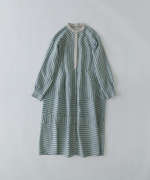 conges payes ADIEU TRISTESSE（コンジェ ペイエ アデュートリステス）の「ストライプパッチワークワンピース（ワンピース・レディース・グリーン系その他/オレンジ系その他・38）」の4枚目の写真