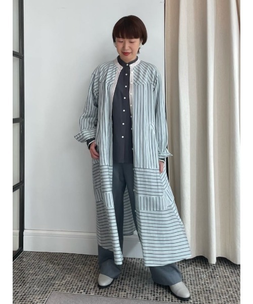 conges payes ADIEU TRISTESSE（コンジェ ペイエ アデュートリステス）の「ストライプパッチワークワンピース（ワンピース・レディース・グリーン系その他/オレンジ系その他・38）」の7枚目の写真