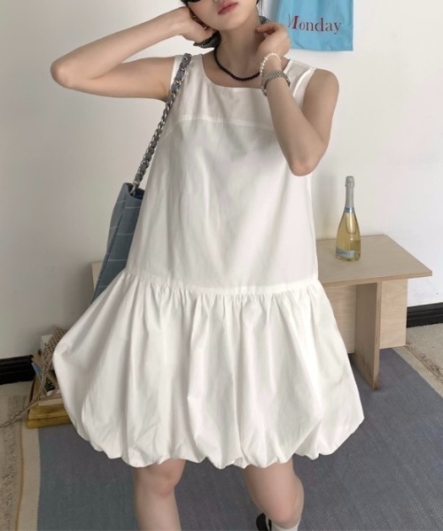 LADY LIKE（レディライク）の「バルーンスカートタンクワンピース（ワンピース・レディース・ホワイト/ブラック・M）」の15枚目の写真