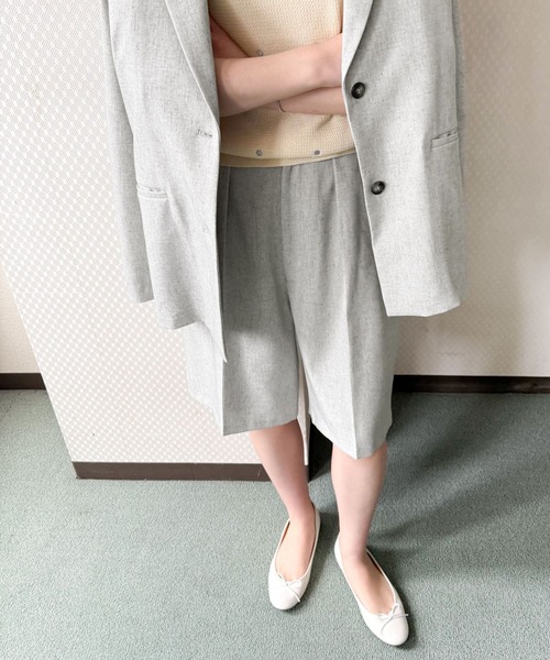 URBAN RESEARCH DOORS（アーバンリサーチドアーズ）の「『セットアップ対応』 ワンタックハーフパンツ（その他パンツ・レディース・ナチュラル/グレー・MEDIUM）」の13枚目の写真