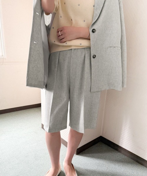 URBAN RESEARCH DOORS（アーバンリサーチドアーズ）の「『セットアップ対応』 ワンタックハーフパンツ（その他パンツ・レディース・ナチュラル/グレー・MEDIUM）」の14枚目の写真