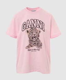 GANNI ガニー ロゴ入りオーバーサイズTシャツ カットソー