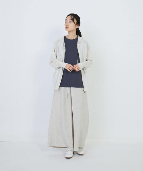 LOISIR（ロワズィール）の「和紙コットン天竺ニットフーディ（ニット/セーター・レディース・ベージュ/ブルーグリーン/ピンク・FREE）」の4枚目の写真