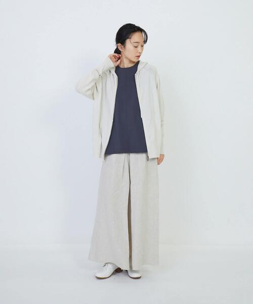 LOISIR（ロワズィール）の「和紙コットン天竺ニットフーディ（ニット/セーター・レディース・ベージュ/ブルーグリーン/ピンク・FREE）」の5枚目の写真