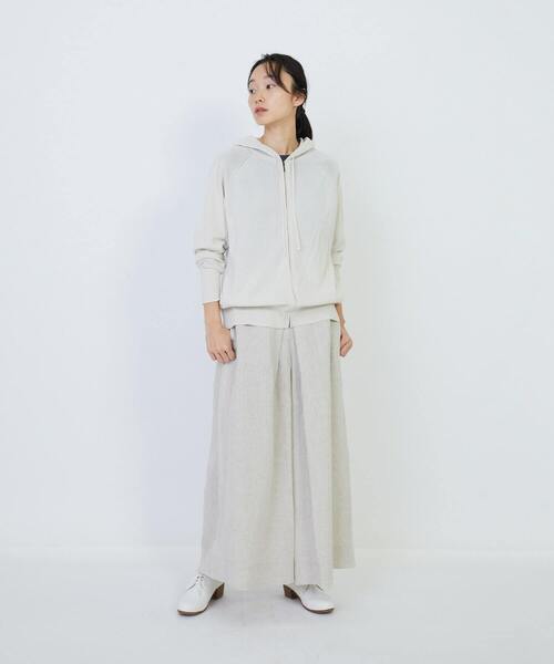 LOISIR（ロワズィール）の「和紙コットン天竺ニットフーディ（ニット/セーター・レディース・ベージュ/ブルーグリーン/ピンク・FREE）」の6枚目の写真