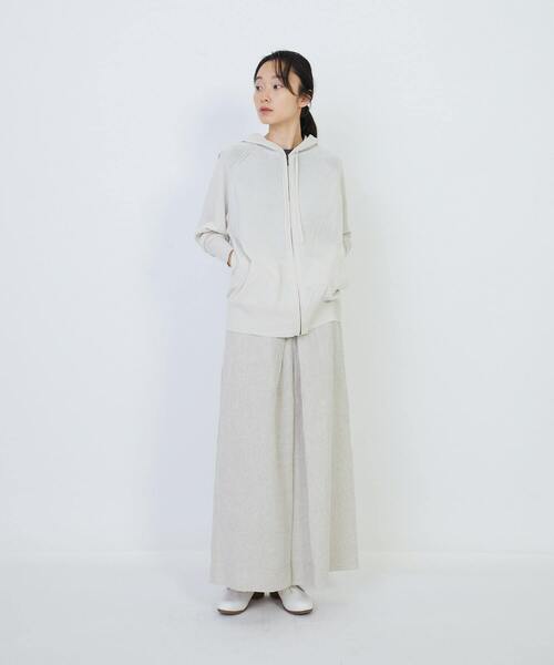 LOISIR（ロワズィール）の「和紙コットン天竺ニットフーディ（ニット/セーター・レディース・ベージュ/ブルーグリーン/ピンク・FREE）」の7枚目の写真