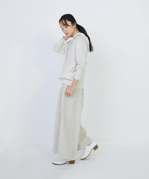 LOISIR（ロワズィール）の「和紙コットン天竺ニットフーディ（ニット/セーター・レディース・ベージュ/ブルーグリーン/ピンク・FREE）」の8枚目の写真