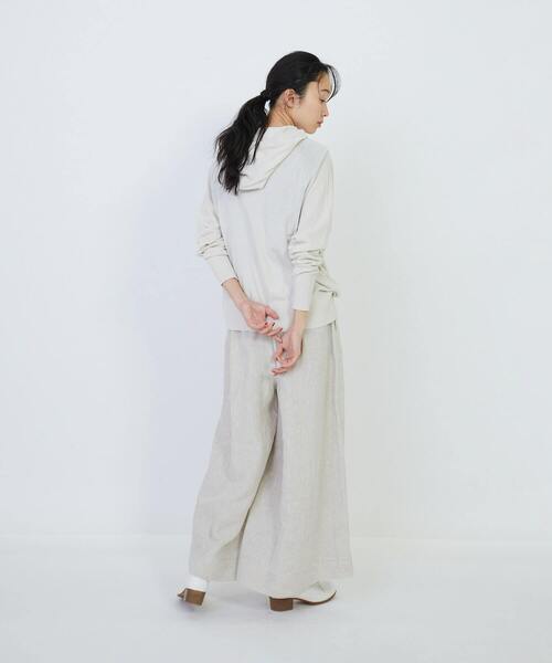 LOISIR（ロワズィール）の「和紙コットン天竺ニットフーディ（ニット/セーター・レディース・ベージュ/ブルーグリーン/ピンク・FREE）」の9枚目の写真