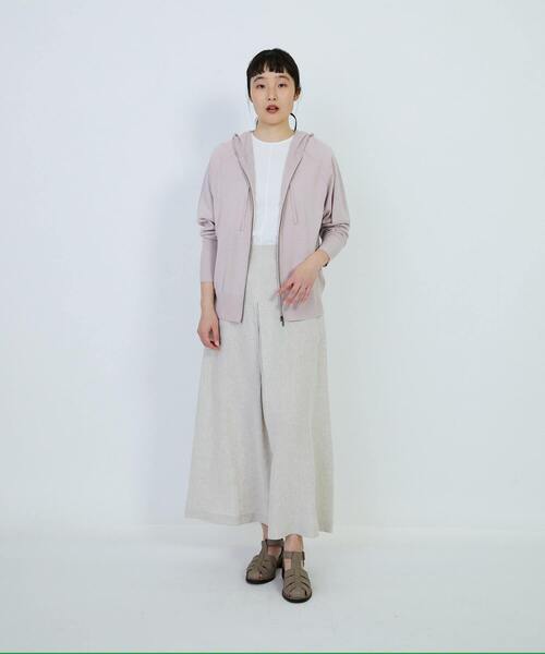 LOISIR（ロワズィール）の「和紙コットン天竺ニットフーディ（ニット/セーター・レディース・ベージュ/ブルーグリーン/ピンク・FREE）」の13枚目の写真