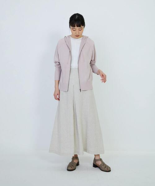 LOISIR（ロワズィール）の「和紙コットン天竺ニットフーディ（ニット/セーター・レディース・ベージュ/ブルーグリーン/ピンク・FREE）」の14枚目の写真