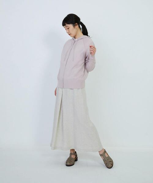 LOISIR（ロワズィール）の「和紙コットン天竺ニットフーディ（ニット/セーター・レディース・ベージュ/ブルーグリーン/ピンク・FREE）」の16枚目の写真