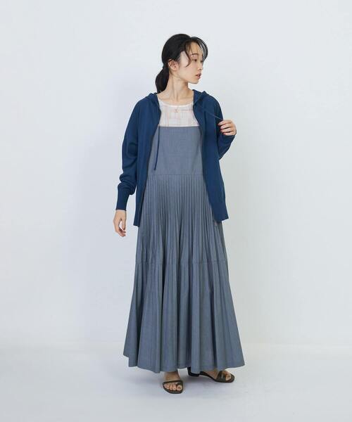 LOISIR（ロワズィール）の「和紙コットン天竺ニットフーディ（ニット/セーター・レディース・ベージュ/ブルーグリーン/ピンク・FREE）」の22枚目の写真