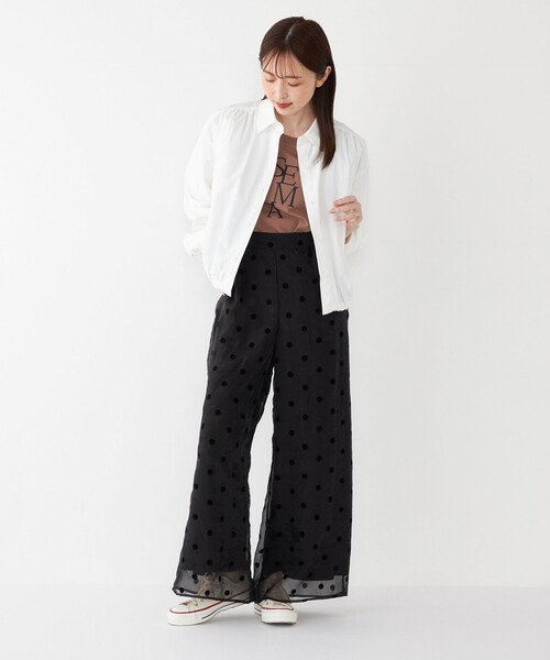 SHIPS Colors(シップス カラーズ)の「SHIPS Colors:オーガンジー ドット パンツ(その他パンツ・レディース・ブラック/ベージュ/ベージュ系その他・ONE SIZE)」の21枚目の写真