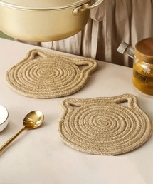 CALIFORNIA OUTFITTERS（カリフォルニア アウトフィッターズ）の「3-3A31 ねこ型 鍋敷き コースター 猫耳 卓上 キッチンツール（キッチンツール）」