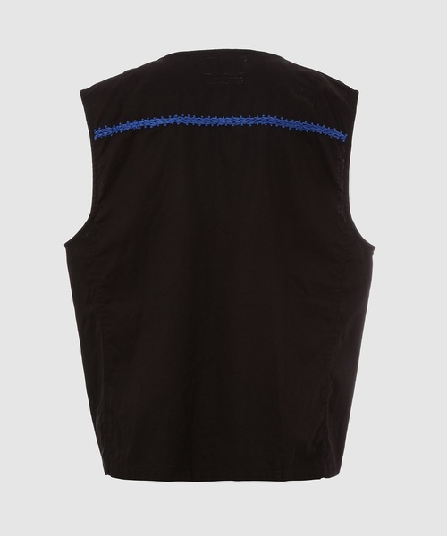 NOMA t.d.(ノーマティーディー)の「Palm Tree Hand Embroidery Vest(ベスト・メンズ・インディゴブルー/ブラック・3)」の3枚目の写真