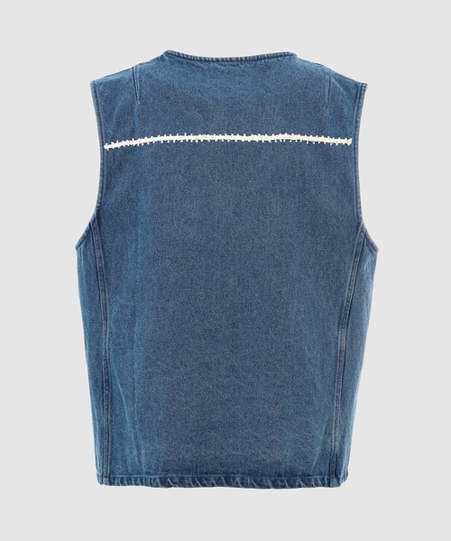 NOMA t.d.(ノーマティーディー)の「Palm Tree Hand Embroidery Vest(ベスト・メンズ・インディゴブルー/ブラック・3)」の4枚目の写真