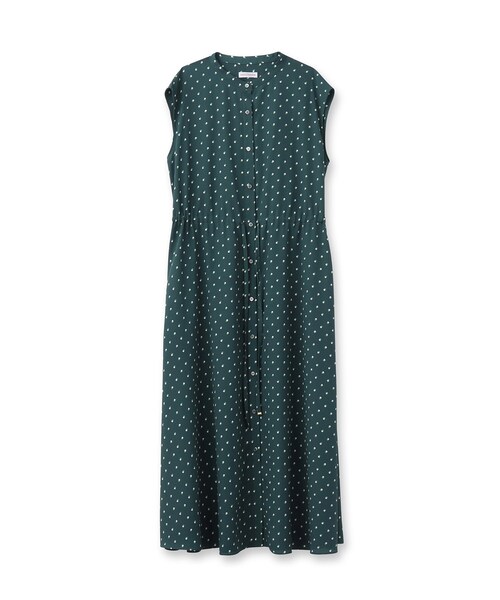 DRESSTERIOR（ドレステリア）の「【ポケットあり/後ろウエストゴム】ドットプリントフレンチスリーブワンピ（ワンピース・レディース・ネイビー系/グリーン系その他2・34/36/38）」の3枚目の写真