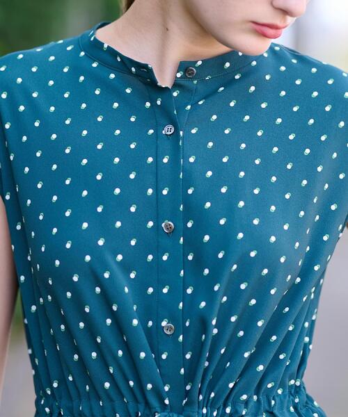 DRESSTERIOR（ドレステリア）の「【ポケットあり/後ろウエストゴム】ドットプリントフレンチスリーブワンピ（ワンピース・レディース・ネイビー系/グリーン系その他2・34/36/38）」の11枚目の写真