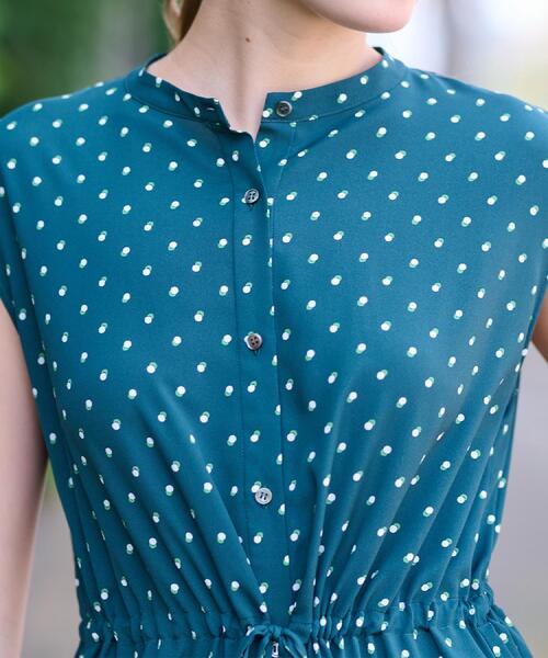 DRESSTERIOR（ドレステリア）の「【ポケットあり/後ろウエストゴム】ドットプリントフレンチスリーブワンピ（ワンピース・レディース・ネイビー系/グリーン系その他2・34/36/38）」の12枚目の写真