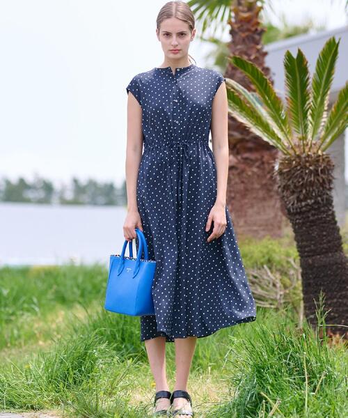 DRESSTERIOR（ドレステリア）の「【ポケットあり/後ろウエストゴム】ドットプリントフレンチスリーブワンピ（ワンピース・レディース・ネイビー系/グリーン系その他2・34/36/38）」の13枚目の写真