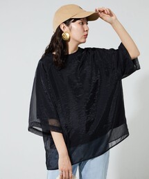 FREAK'S STORE（フリークスストア）の「限定展開　オーガンジー×カットソー 重ね ラグラン 半袖 Tシャツ（Tシャツ/カットソー）」